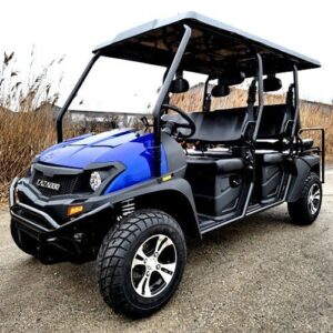 6 Seater Gas Golf Cart GVX Limo EFI Utility Vehicle Six Passenger UTV 2WD/4WD – CAZADOR LIMO 400cc – BLUE Windshield Added