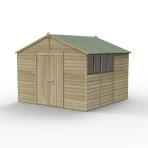 10 x 10 Beckwood Apex Shed with 4 Windows & Double Doors