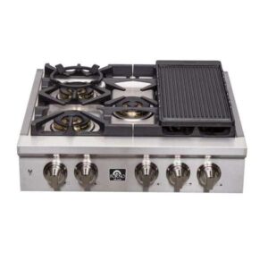 FORNO Spezia 30″ Gas Rangetop with 5 Sealed Burners in Stainless Steel, FCTGS5751-30