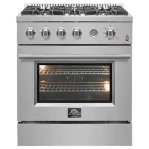 Forno Marco 30-Inch Gas Range with 4 Burners, Built-In Temperature Gauge, 4.32 cu. ft. Oven – Model FFSGS6277-30